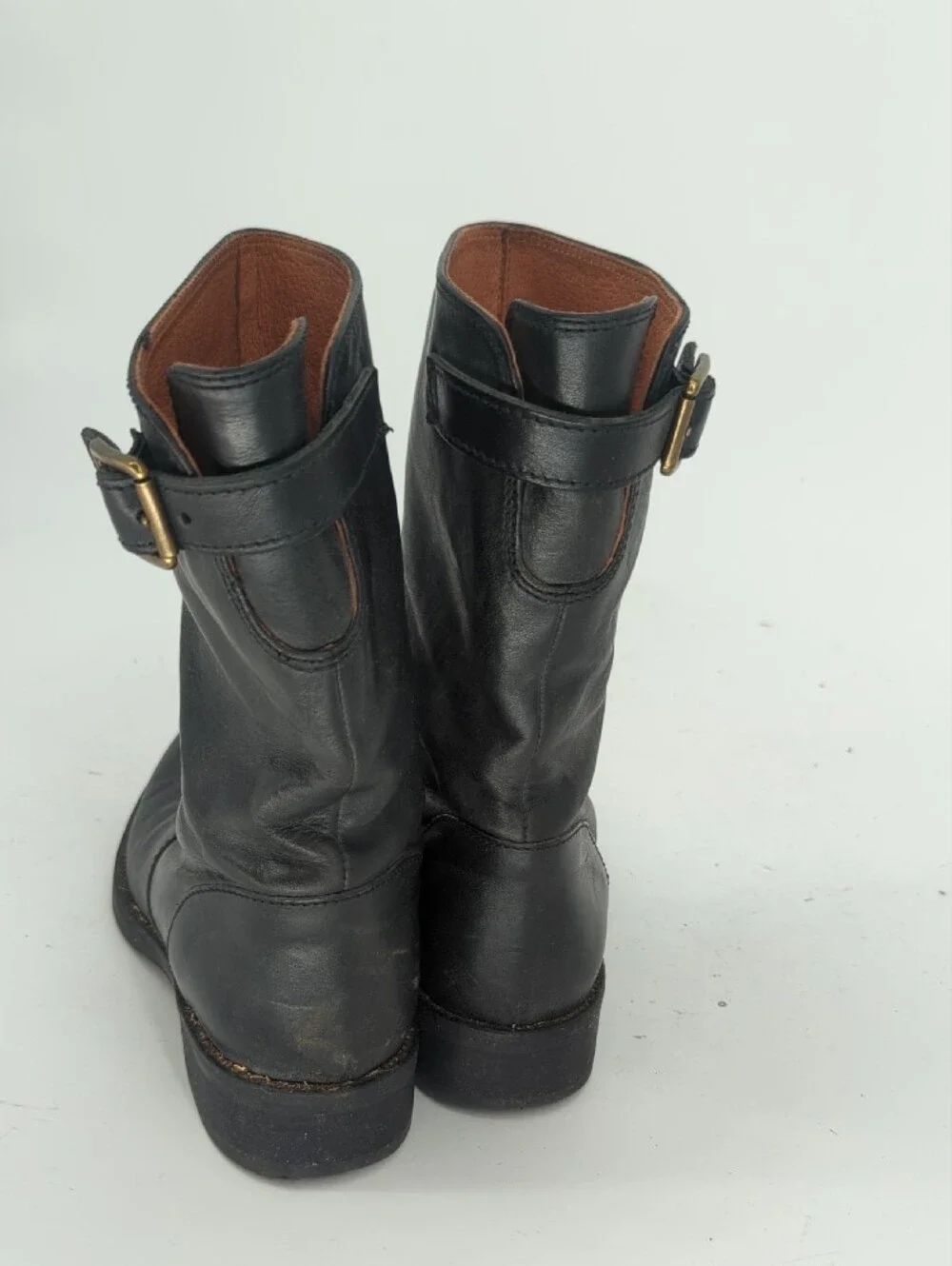 Classic Leather Mid-Calf Boots Boots Dark Brown size 7.5 western travel rustic